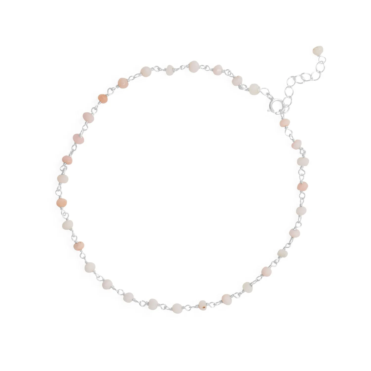 Pink Party! 9.5"   1" Opal Bead Anklet