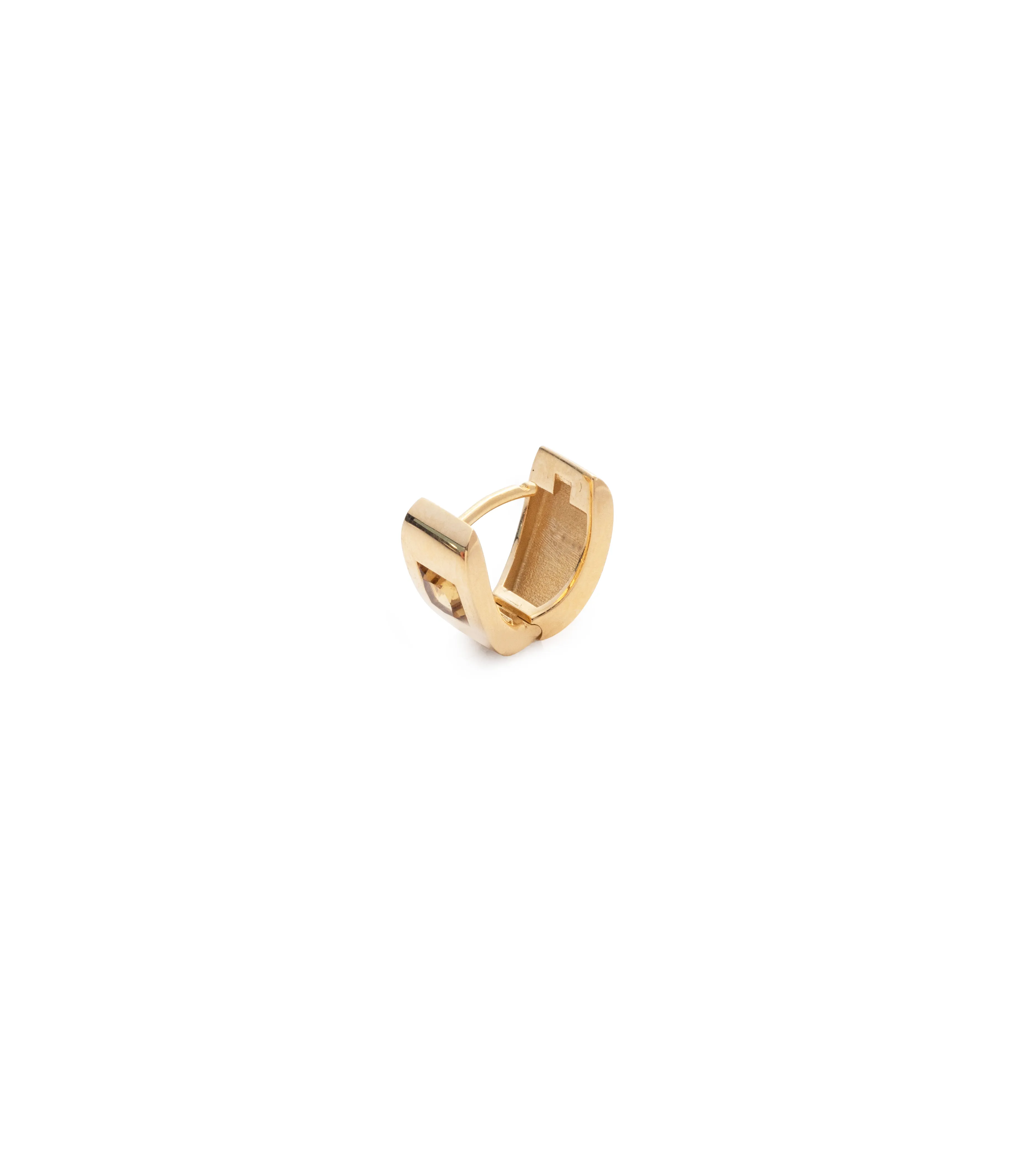 Princess Cut Champagne Citrine - Love : Gemstone Huggie Earring