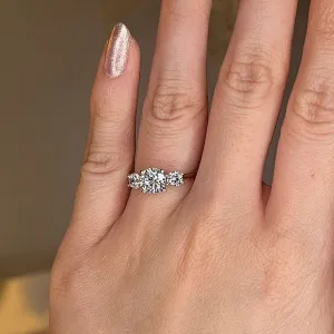 "Harper" Three Stone Round Brilliant Cut Diamond Trilogy Engagement Ring 3SRB51