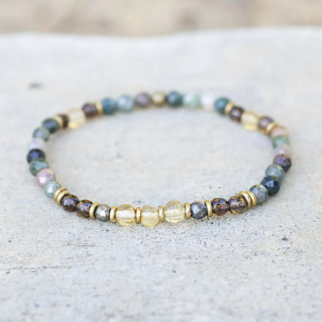 "Prosperity and Abundance" Citrine and Jasper Delicate Bracelet