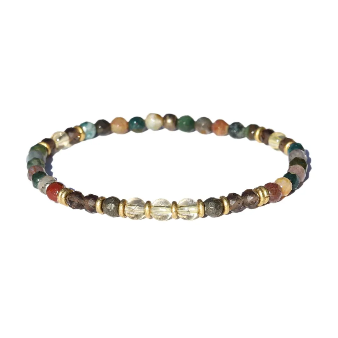 "Prosperity and Abundance" Citrine and Jasper Delicate Bracelet