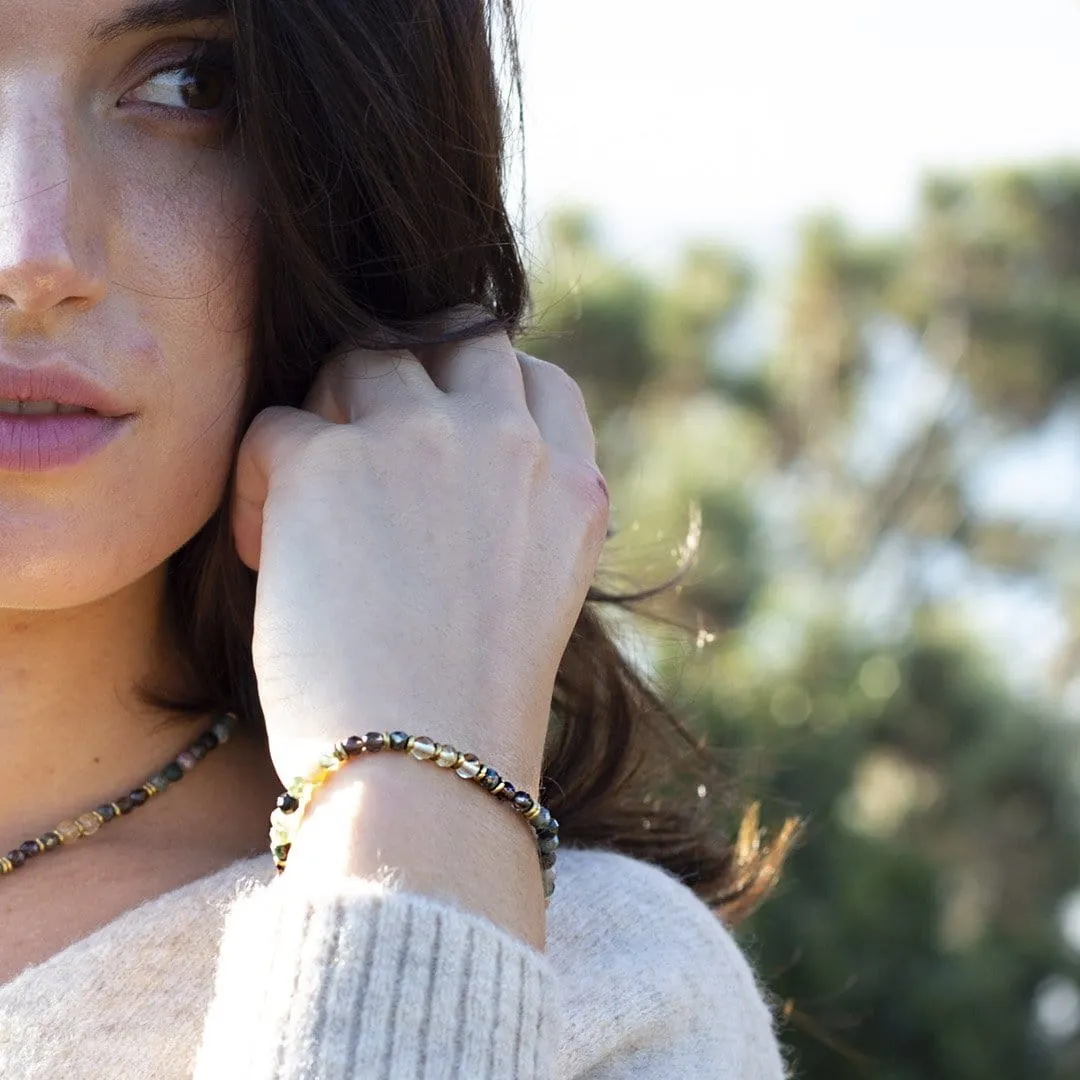 "Prosperity and Abundance" Citrine and Jasper Delicate Bracelet