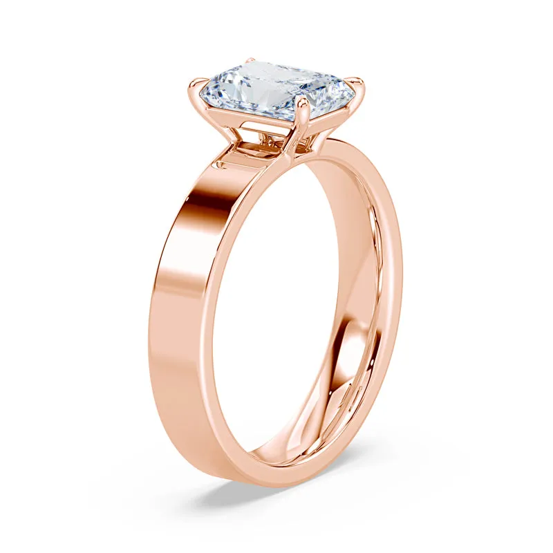 Radiant Cut Low Wide Solitaire