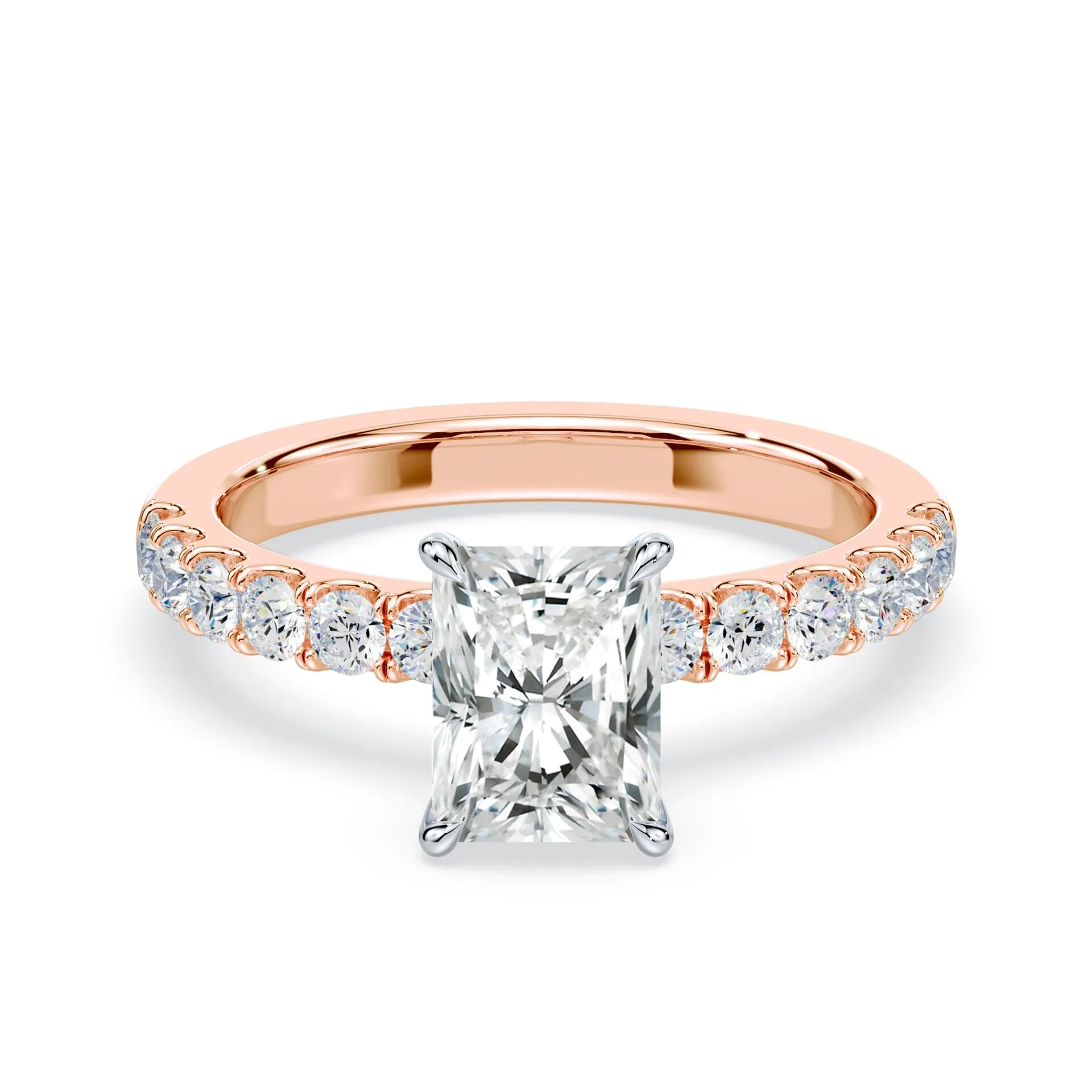 Radiant Cut Medium Pave Ring