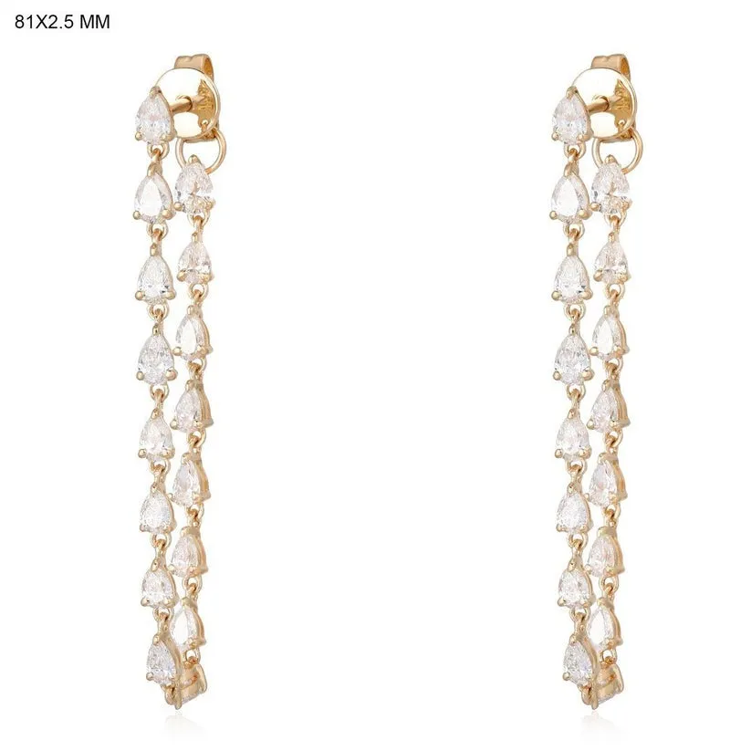 Radiant Reflection Diamond Drop Earrings