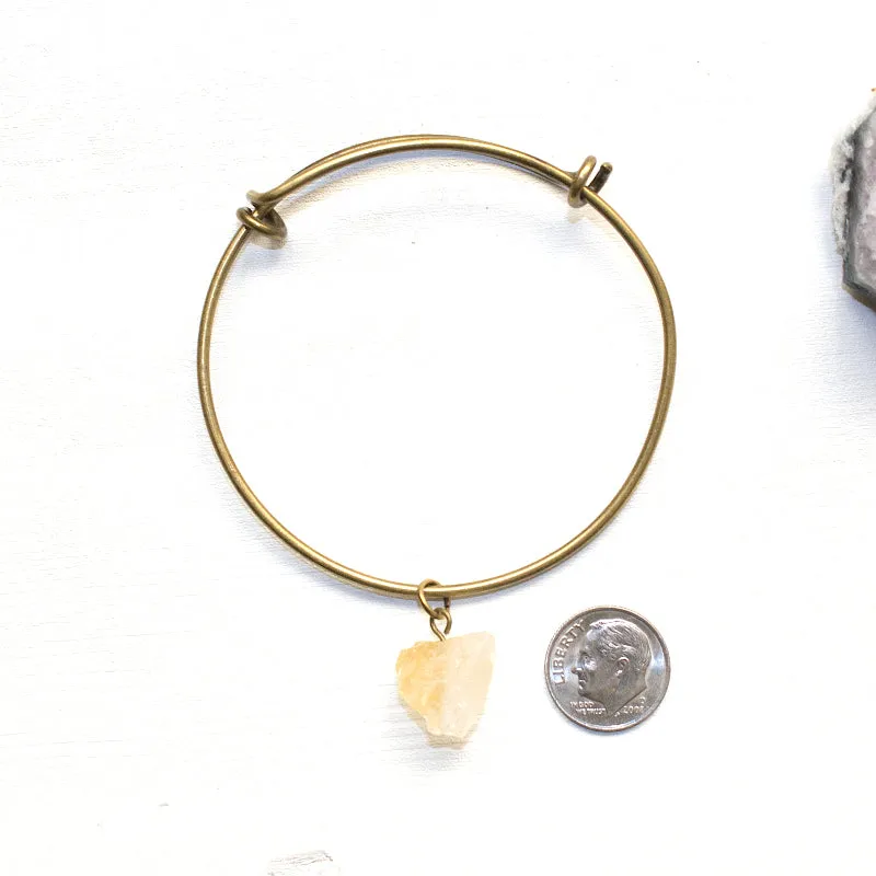 Raw Citrine Bangle Bracelet