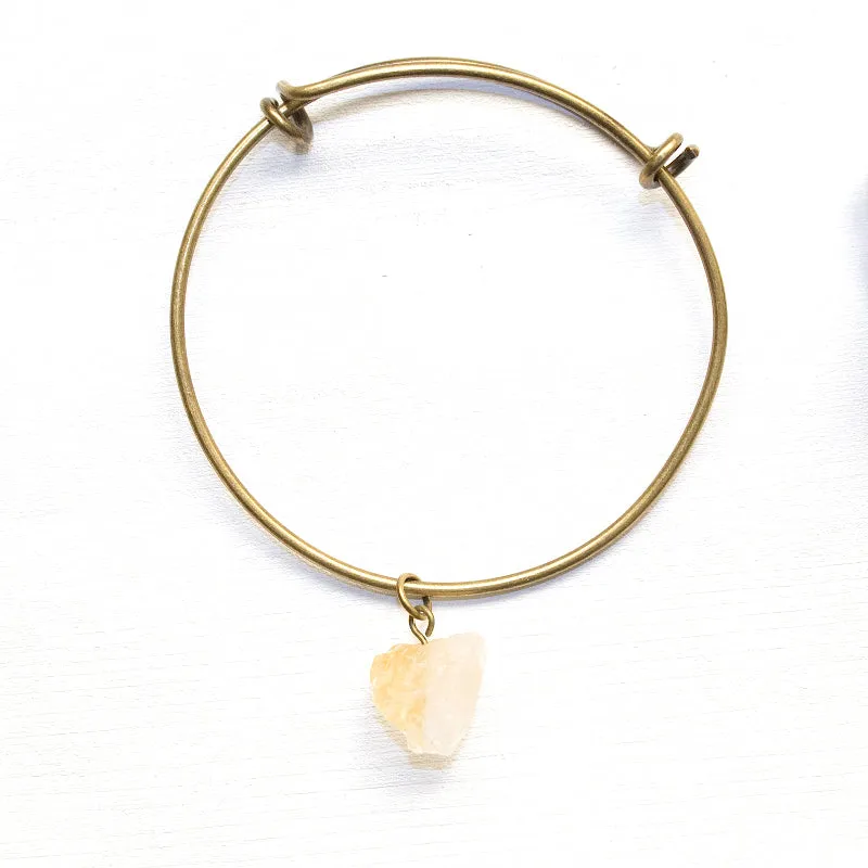 Raw Citrine Bangle Bracelet