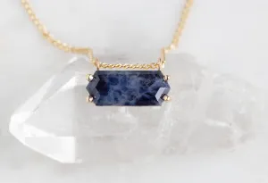 Raw Sapphire Hexagon Necklace