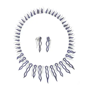 Sapphire and Diamond Necklace and Earring Set
