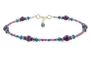 Sapphire Blue Amethyst Gemstone Anklet