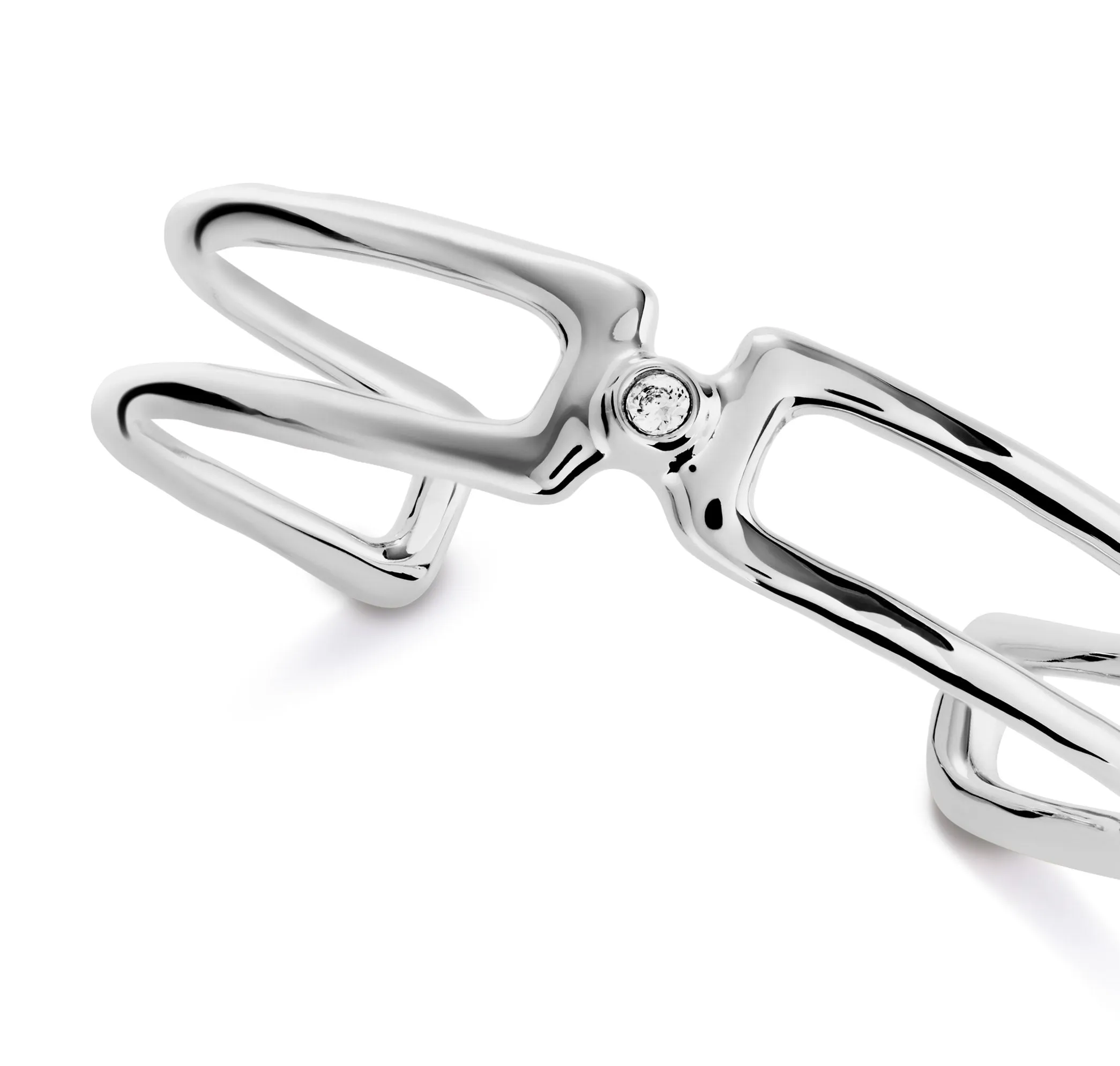 SER INDOMABLE DOUBLE BAR BRACELET SILVER WITH TOPAZ