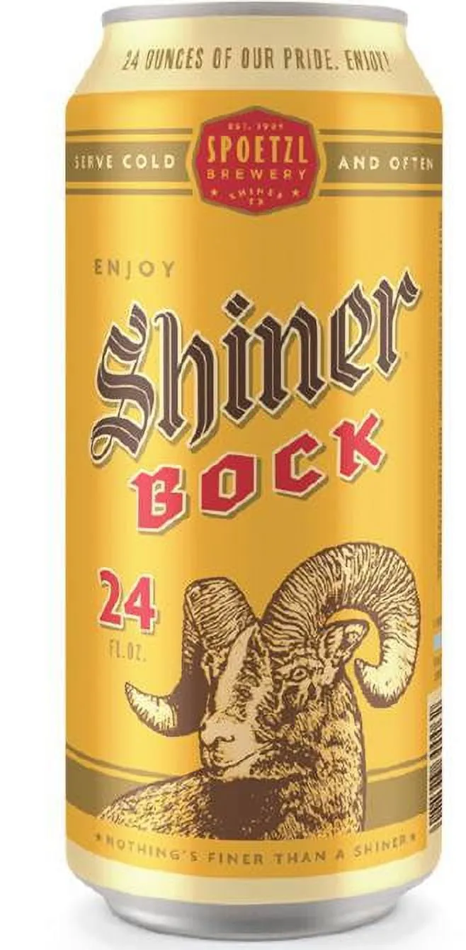 Shiner Bock Beer, Shiner Craft Beer, 24 fl oz Can, 4.4% ABV, 141 Calories, 12.4g Carbs