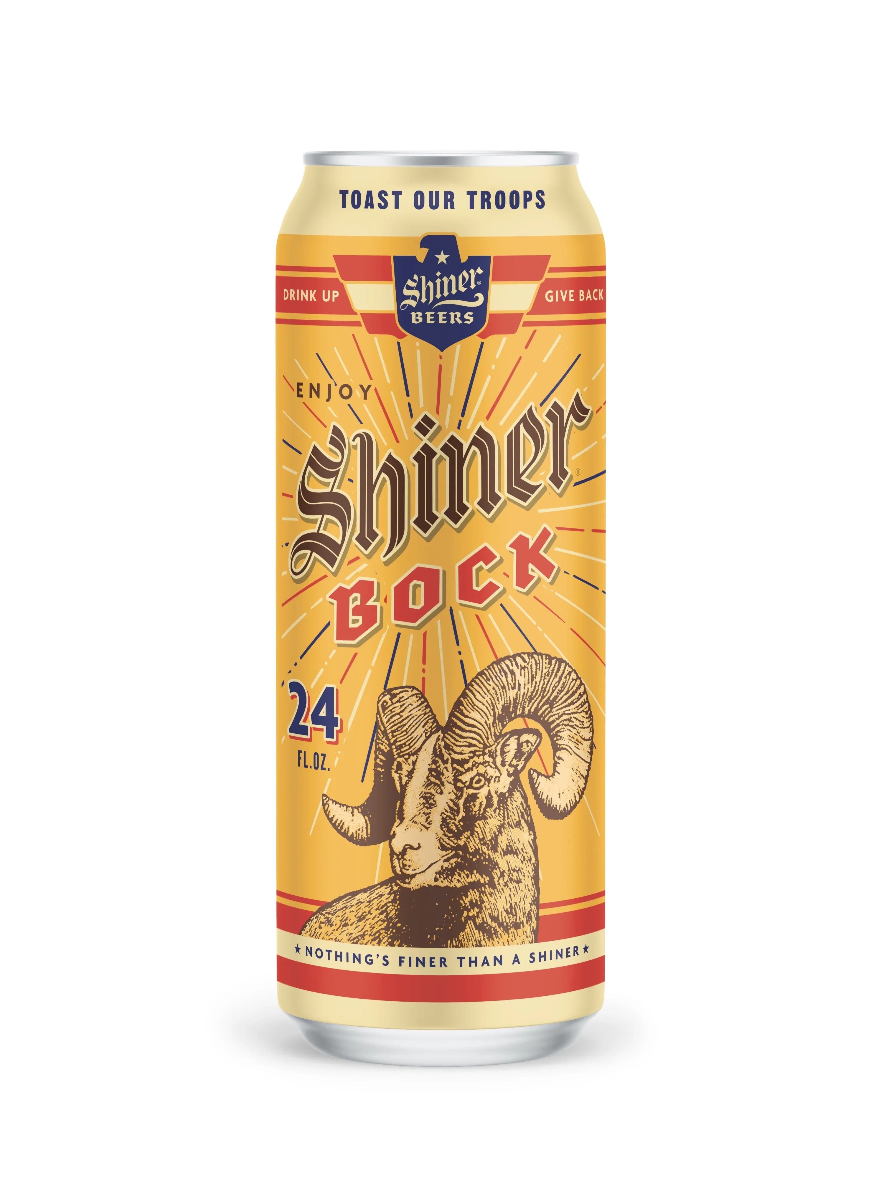 Shiner Bock Beer, Shiner Craft Beer, 24 fl oz Can, 4.4% ABV, 141 Calories, 12.4g Carbs