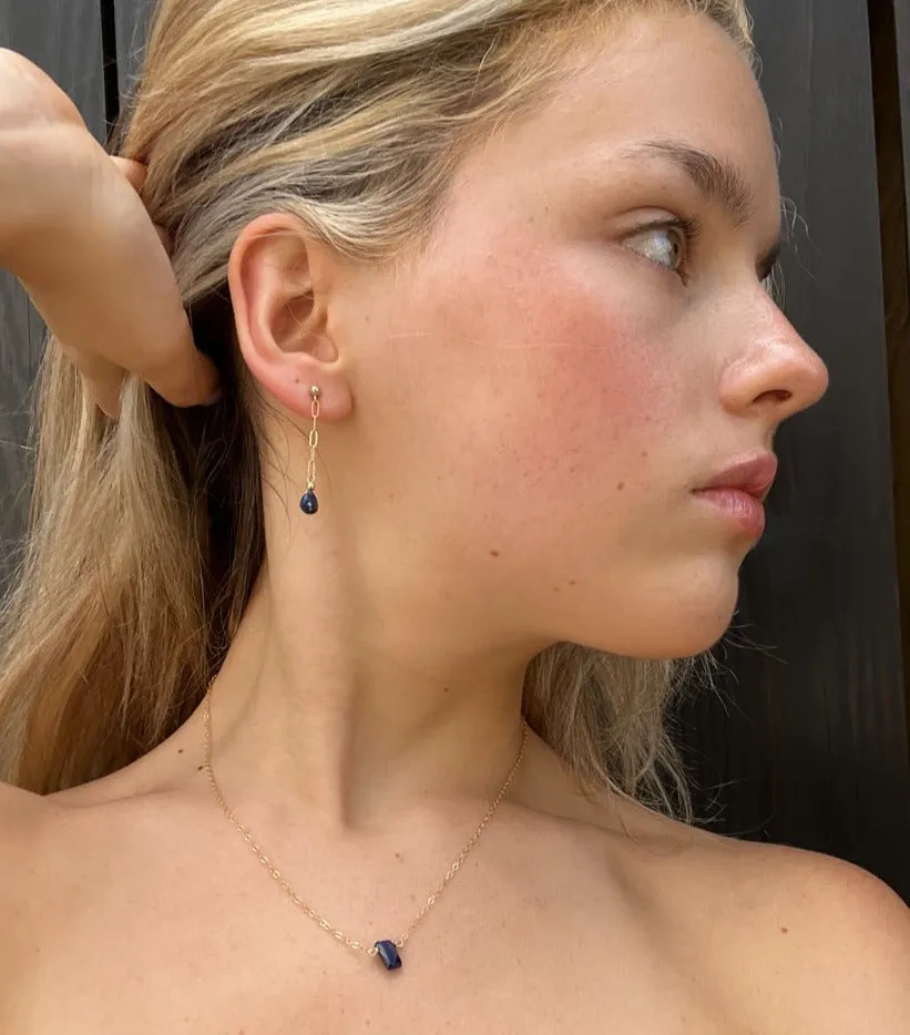 silk road - sapphire baguette necklace