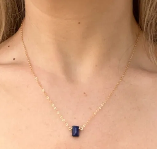 silk road - sapphire baguette necklace