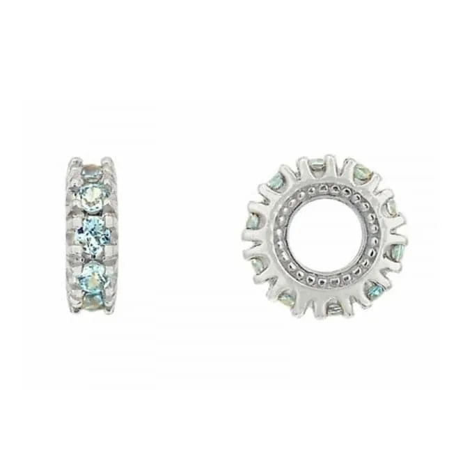 Silver & Swiss Blue Topaz Charm S009SW