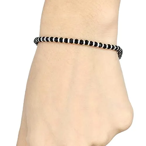 SJ SHUBHAM JEWELLERS Pure Silver Nazariya Anklet (Payal) in Pure 92.5 Pure Sterling Silver for Girls & Women (Silver) (One Pc Nazariya)