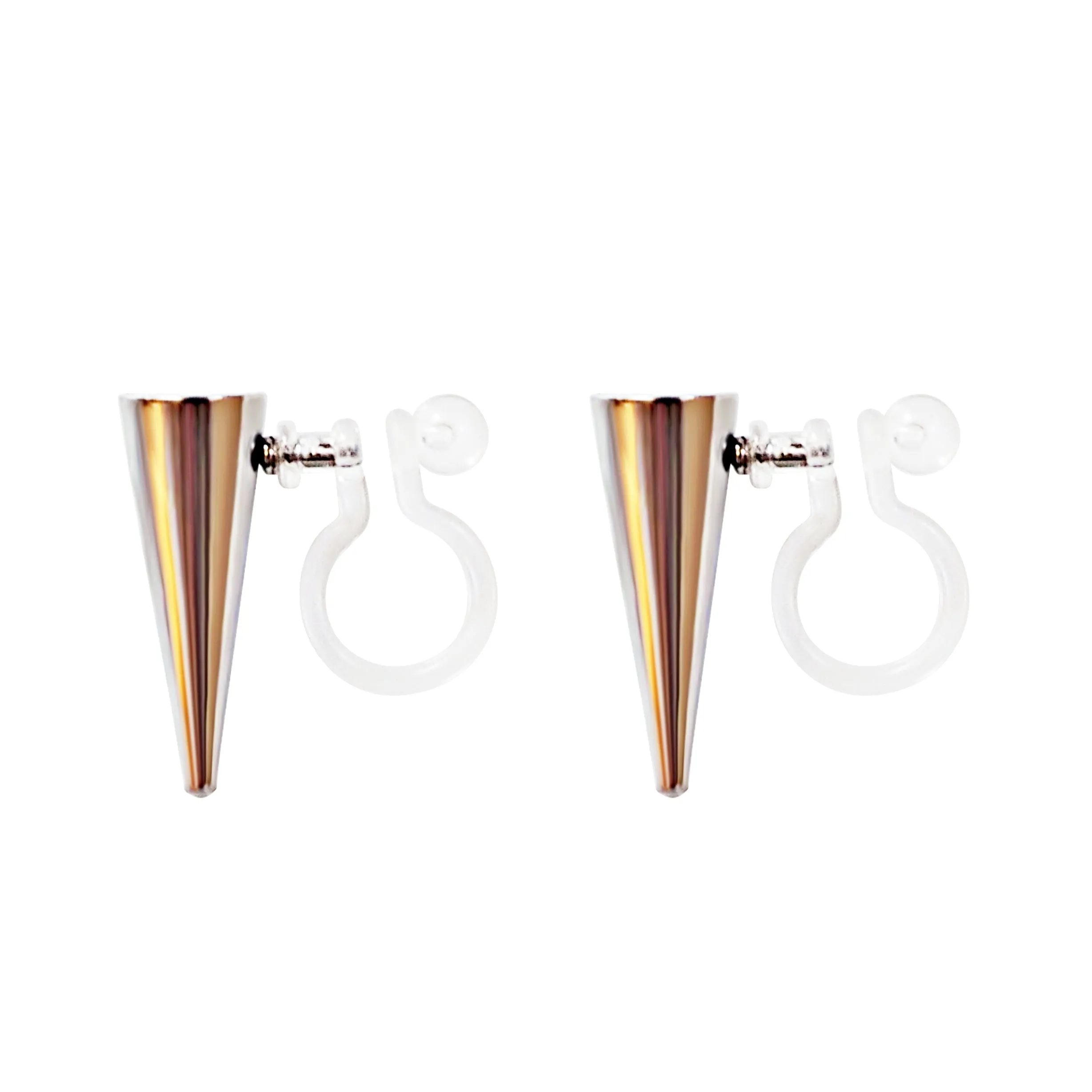 Small Silver Spike BTS K-POP Invisible Clip On Earrings