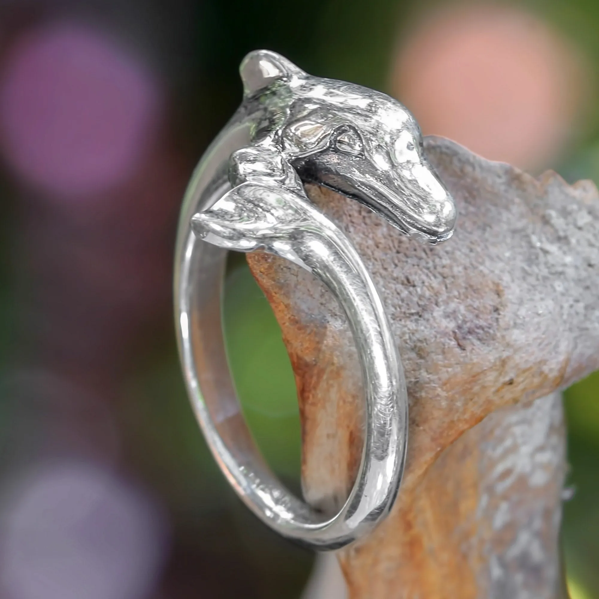 Sterling Silver Dolphin Cocktail Ring Artisan Jewelry - Baby Dolphin | NOVICA