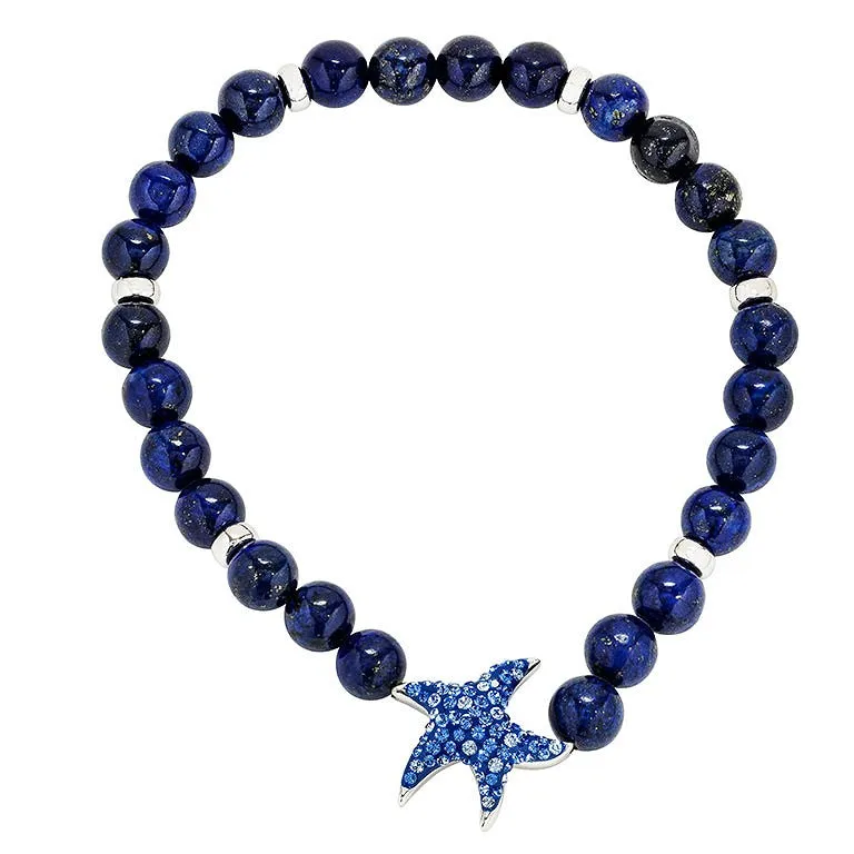 Sterling Silver Lapis Ocean Bracelet