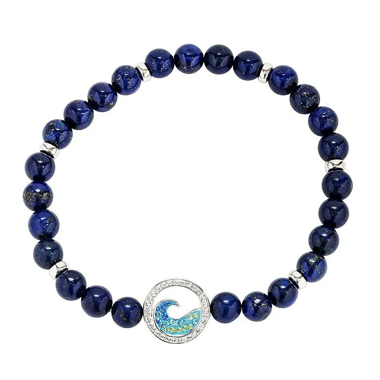 Sterling Silver Lapis Ocean Bracelet