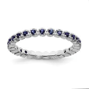 Sterling Silver Stackable Expressions Blue Sapphire Eternity Ring