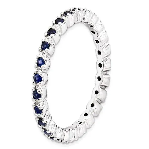 Sterling Silver Stackable Expressions Blue Sapphire Eternity Ring