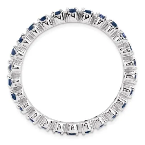 Sterling Silver Stackable Expressions Blue Sapphire Eternity Ring