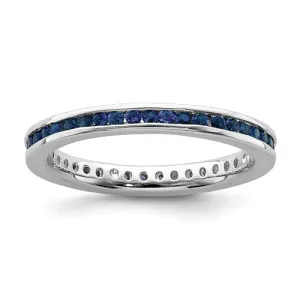 Sterling Silver Stackable Expressions Channel Set Created Blue Sapphire Eternity Ring