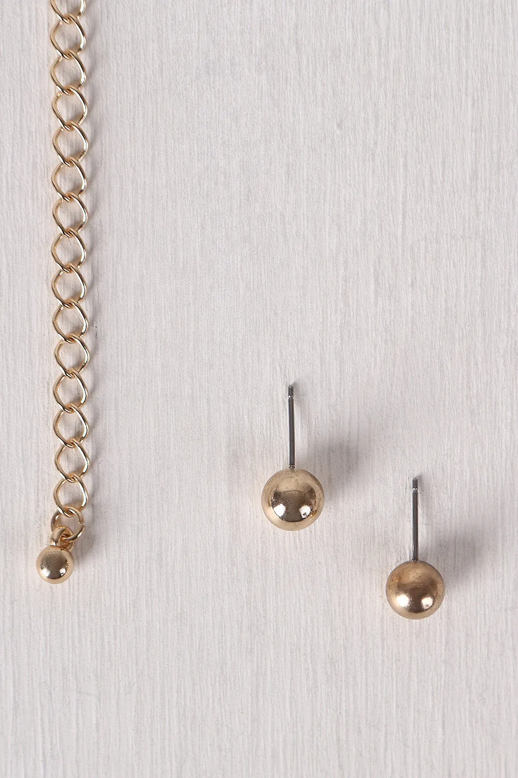 Suede Wrap Chain Link Choker Necklace and Earrings Set