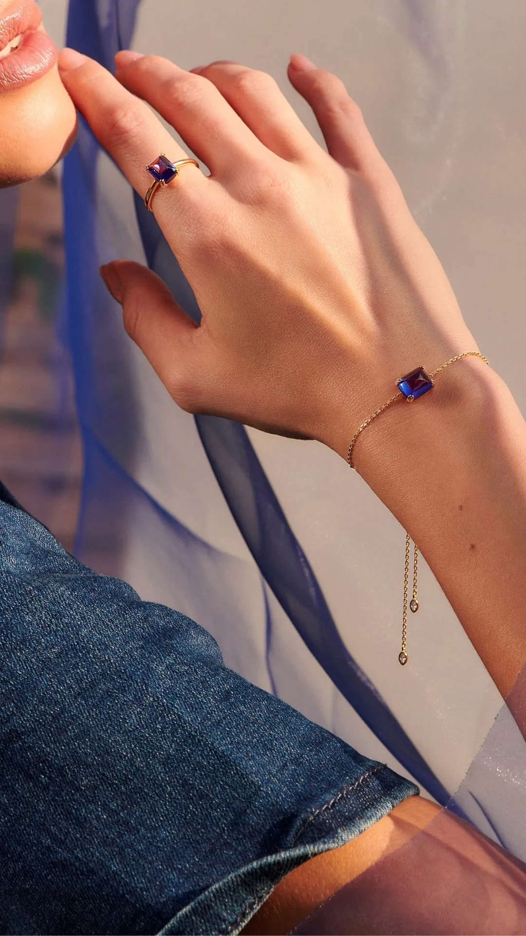 Sugarloaf Bracelet Tanzanite Gold Vermeil