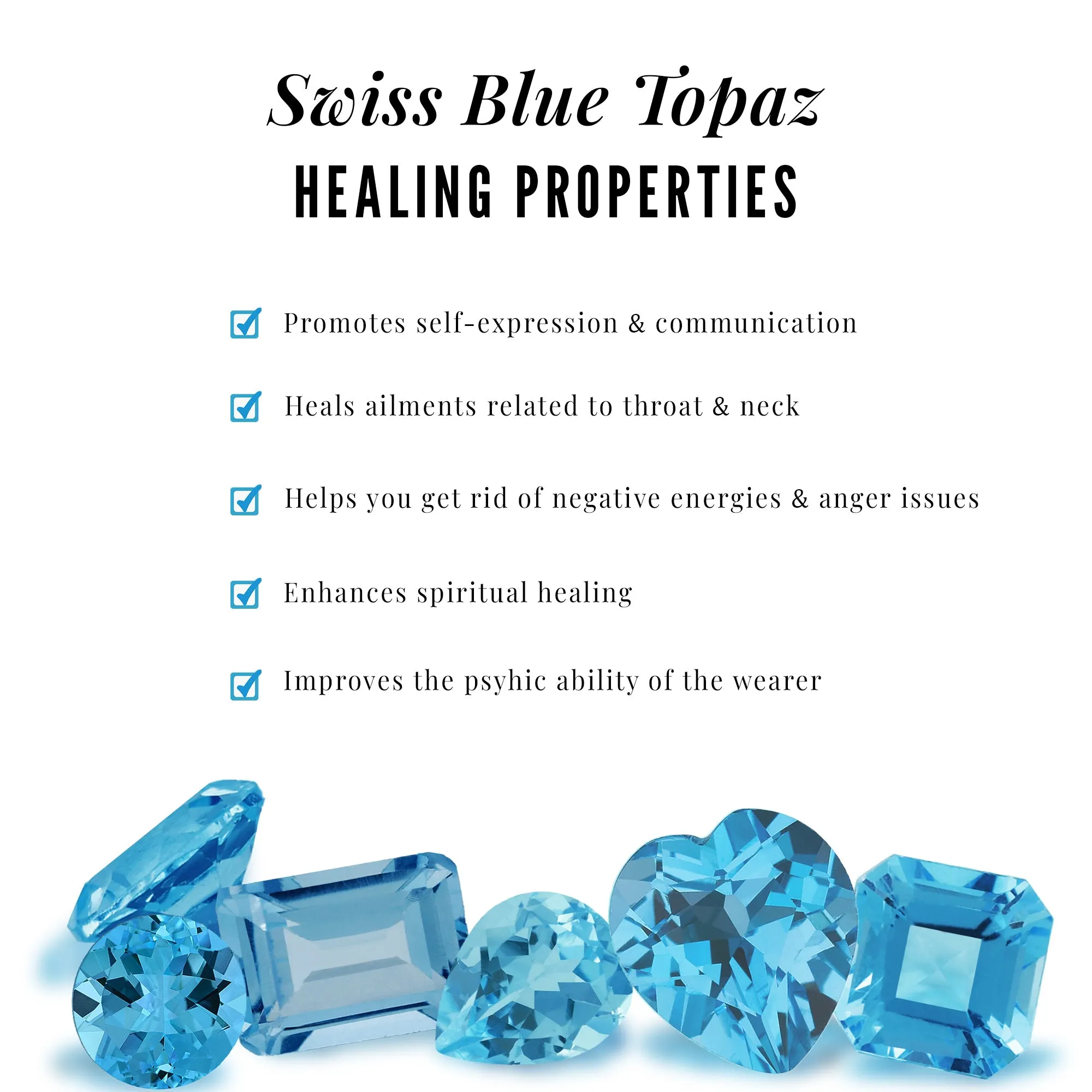 Teardrop Swiss Blue Topaz Ring with Diamond Accent