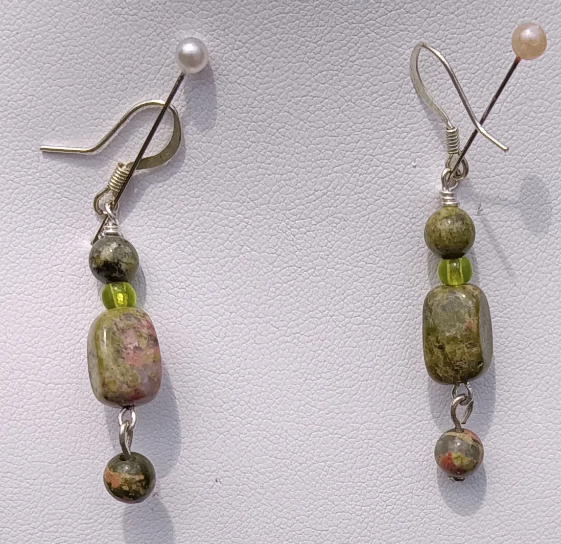 Unakite Necklace and Earrings