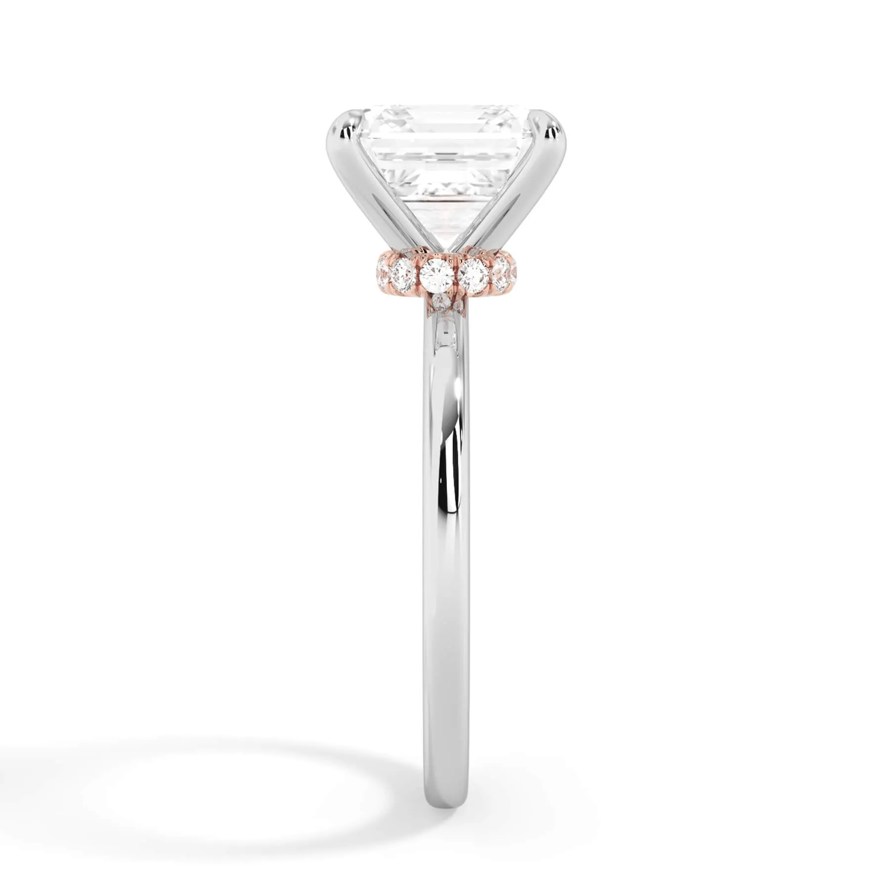 Under Halo Diamond Wrap Engagement Ring - Rose Gold Wrap