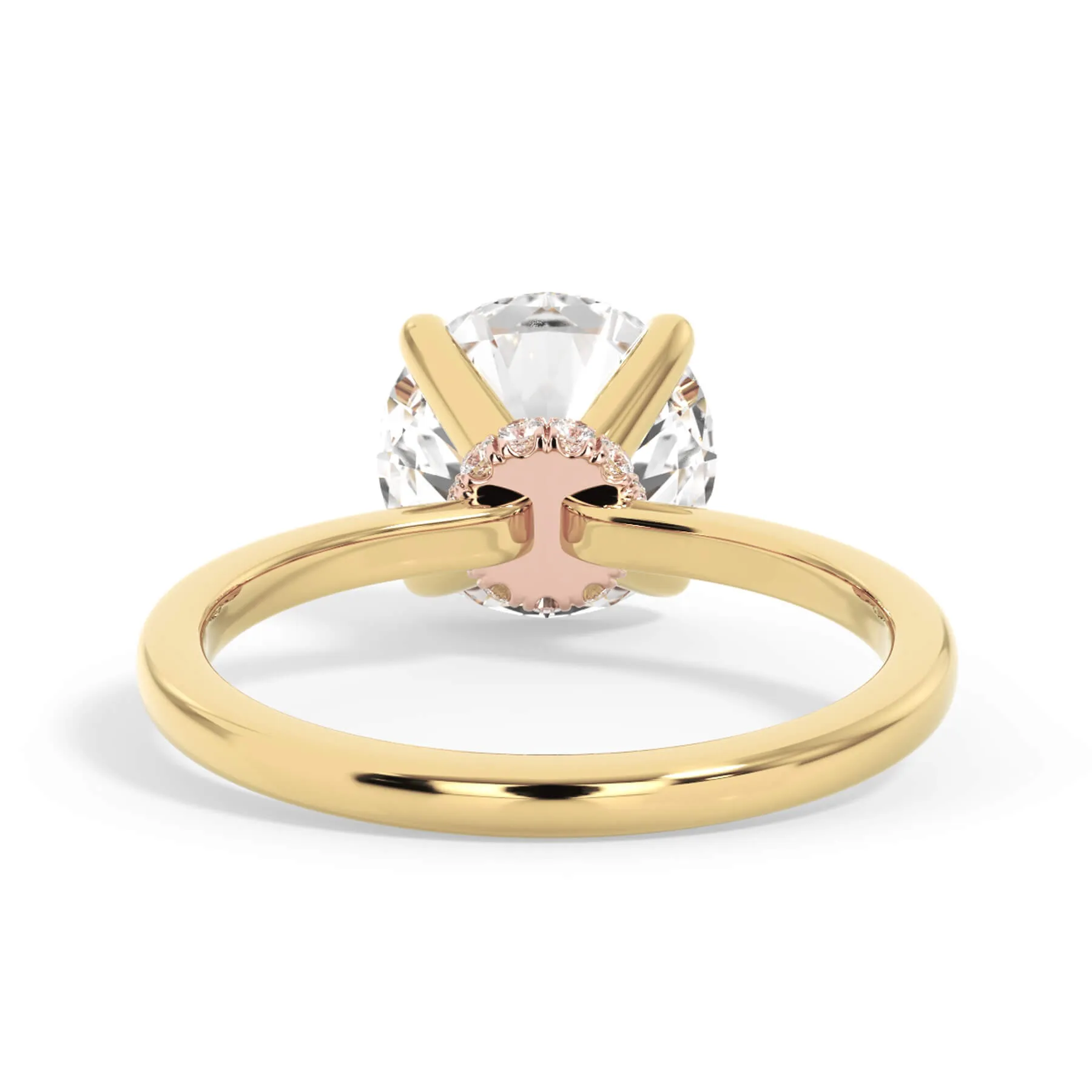 Under Halo Diamond Wrap Engagement Ring - Rose Gold Wrap