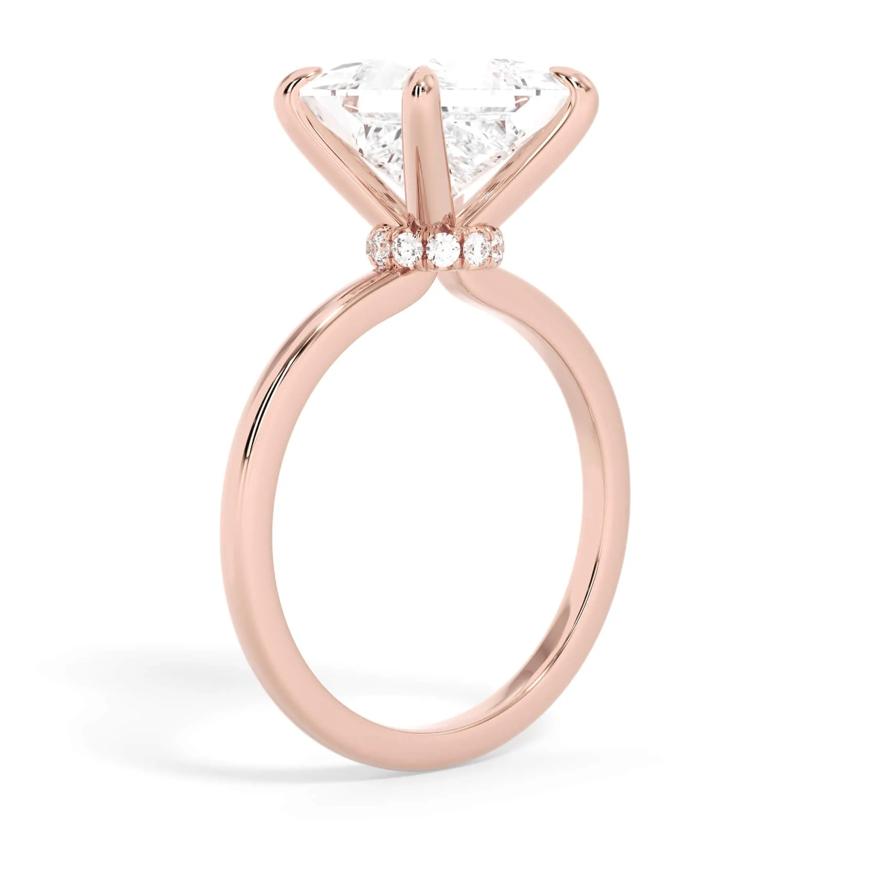 Under Halo Diamond Wrap Engagement Ring - Rose Gold Wrap