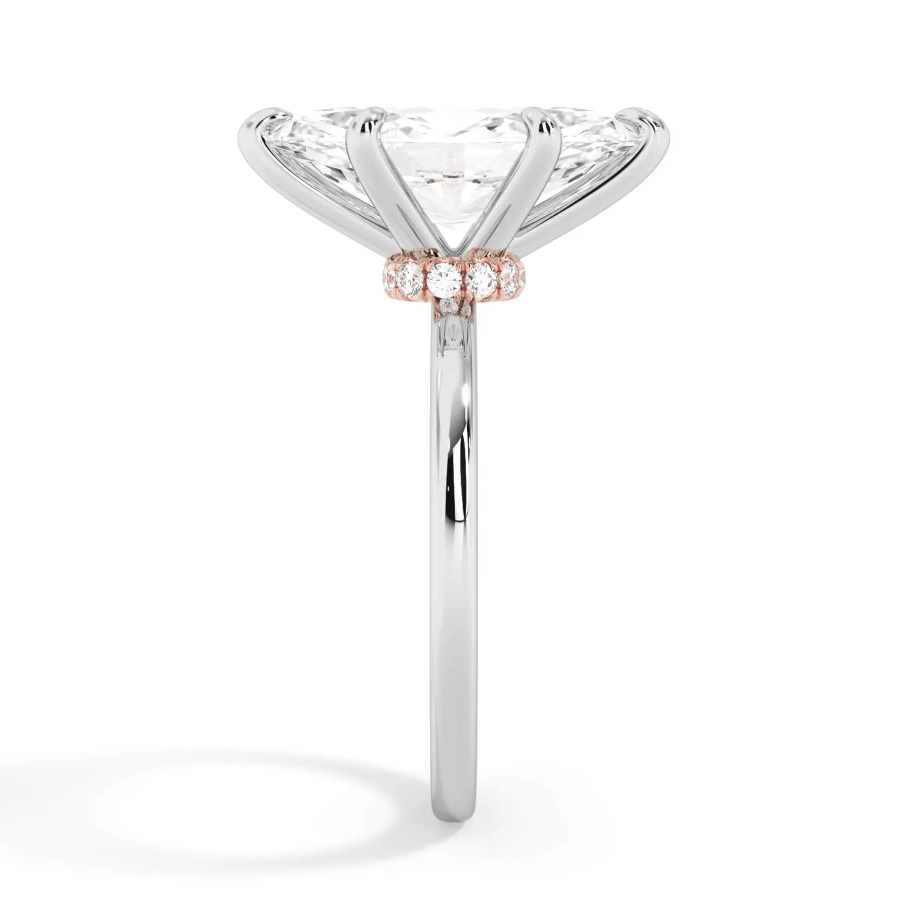 Under Halo Diamond Wrap Engagement Ring - Rose Gold Wrap