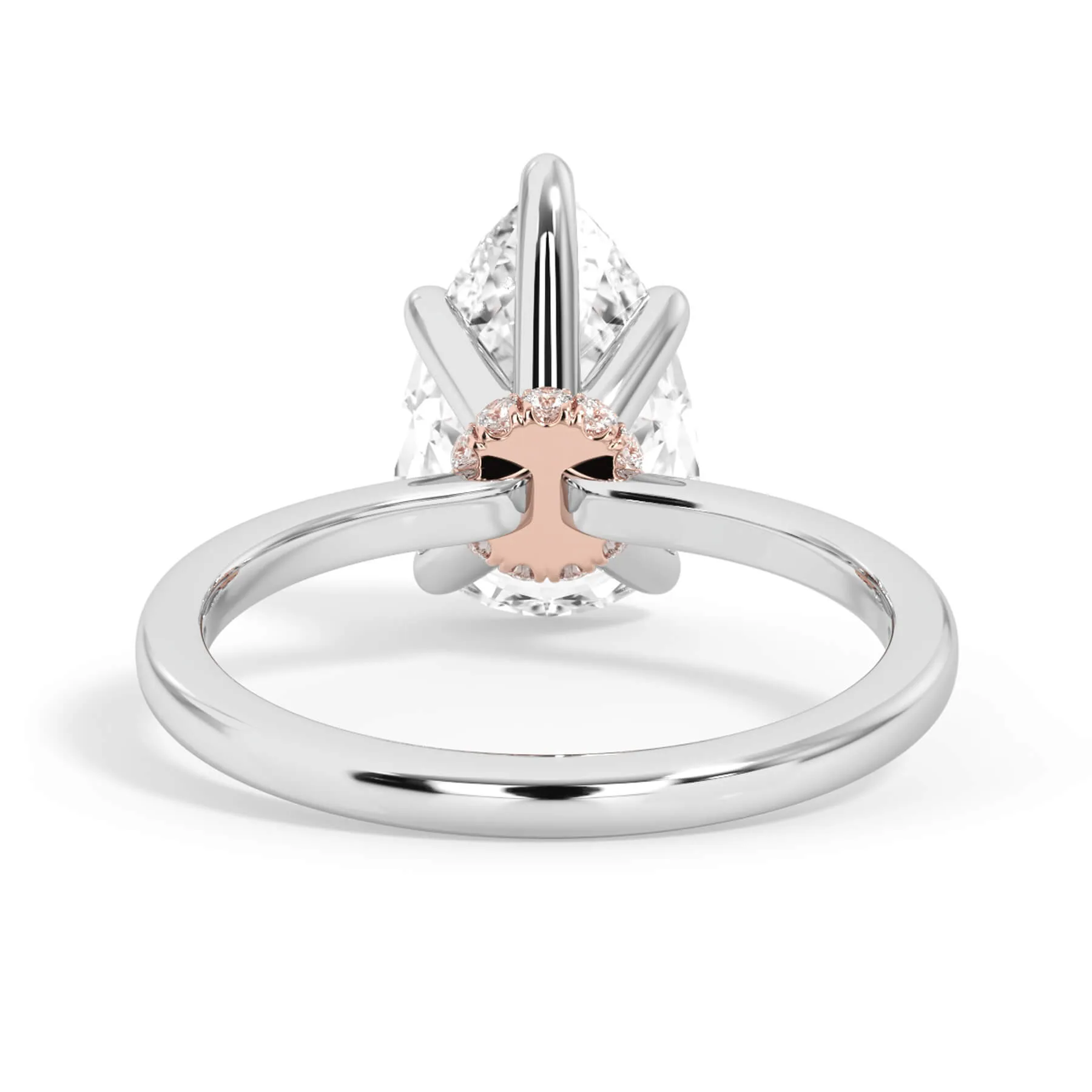 Under Halo Diamond Wrap Engagement Ring - Rose Gold Wrap