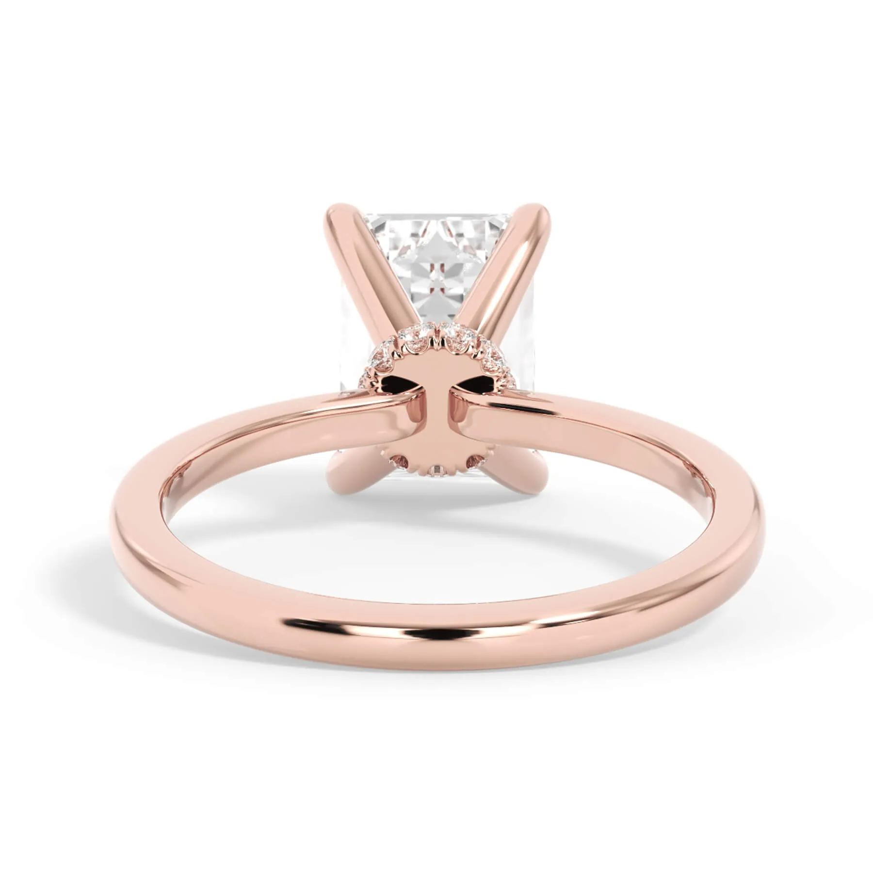 Under Halo Diamond Wrap Engagement Ring - Rose Gold Wrap