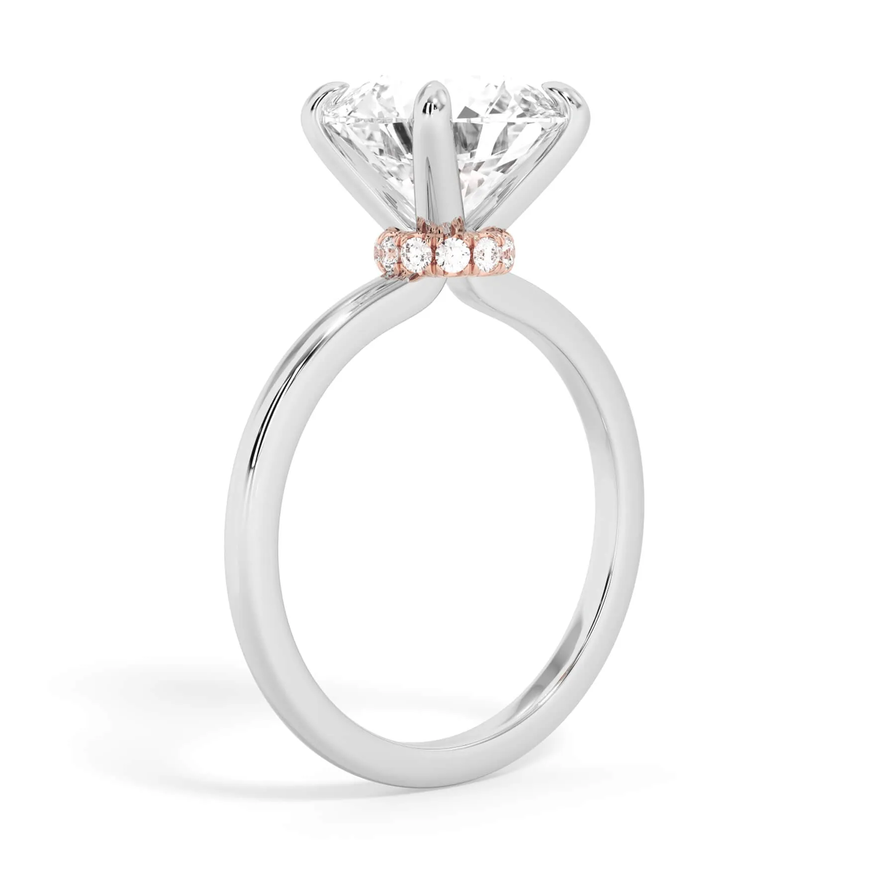 Under Halo Diamond Wrap Engagement Ring - Rose Gold Wrap