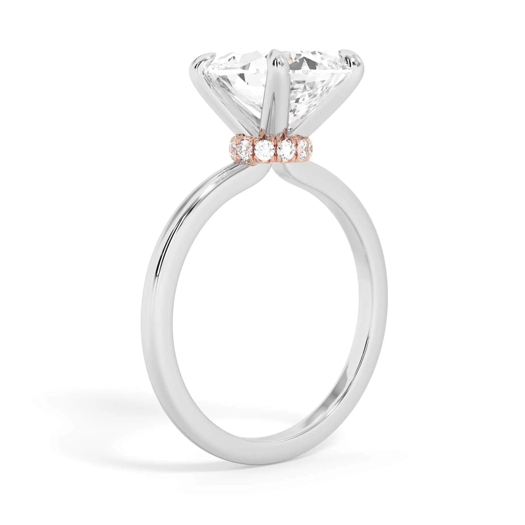 Under Halo Diamond Wrap Engagement Ring - Rose Gold Wrap