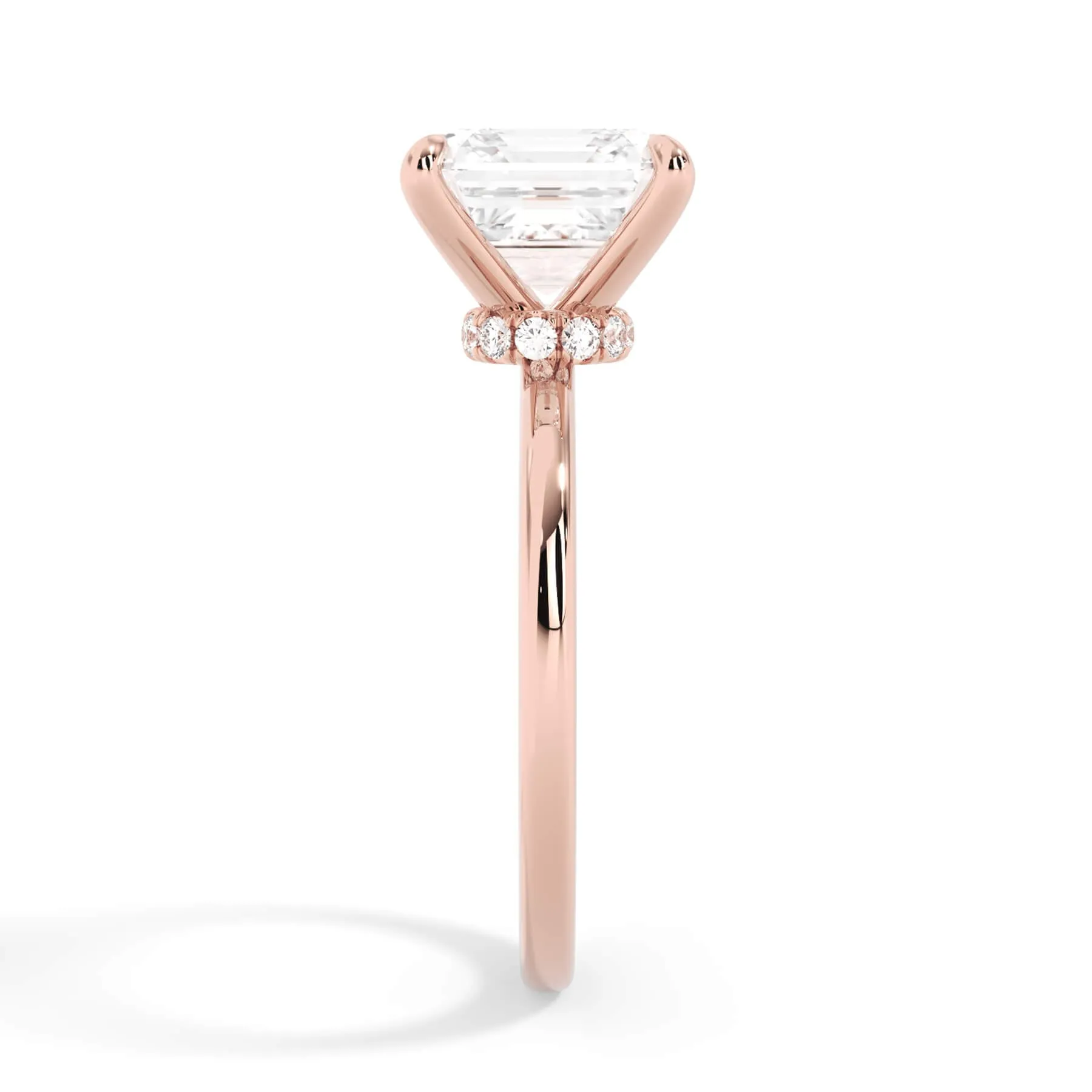 Under Halo Diamond Wrap Engagement Ring - Rose Gold Wrap