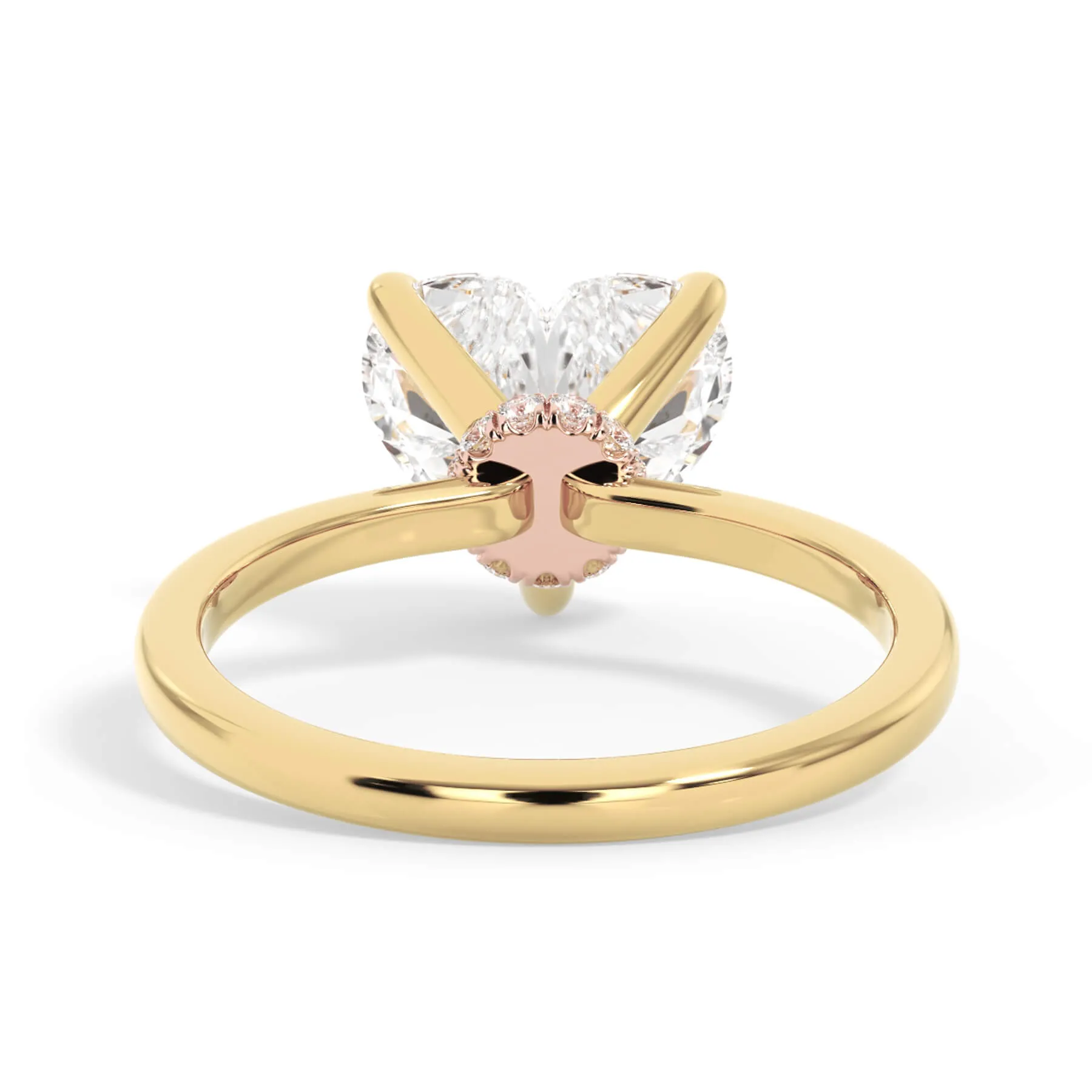Under Halo Diamond Wrap Engagement Ring - Rose Gold Wrap