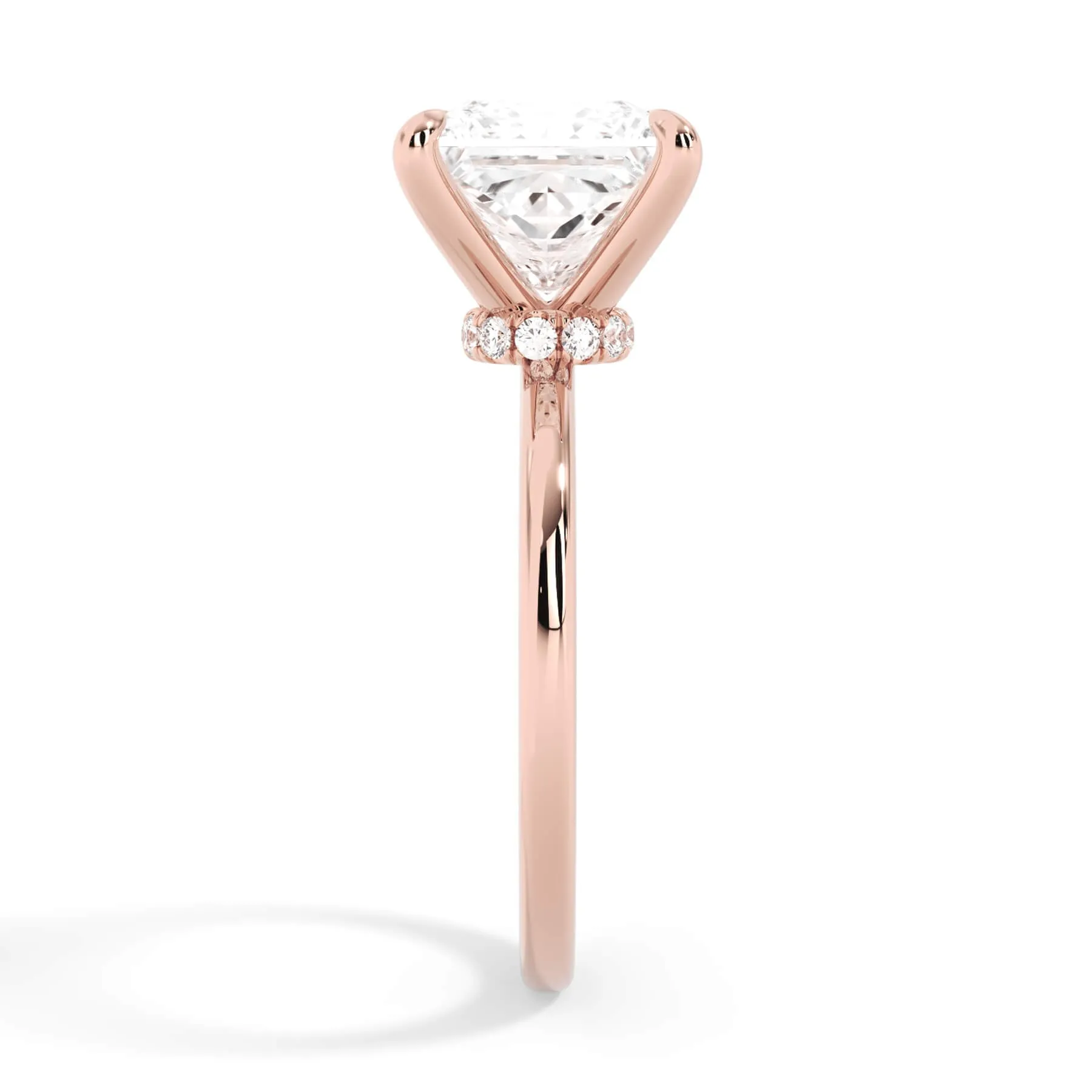 Under Halo Diamond Wrap Engagement Ring - Rose Gold Wrap