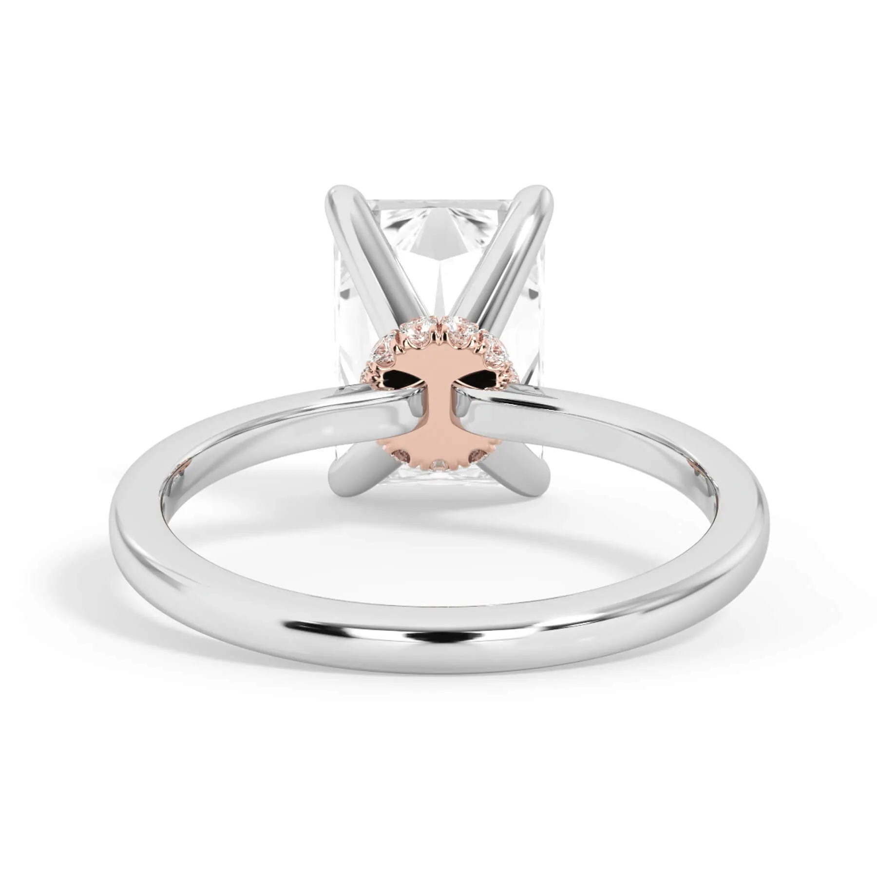 Under Halo Diamond Wrap Engagement Ring - Rose Gold Wrap