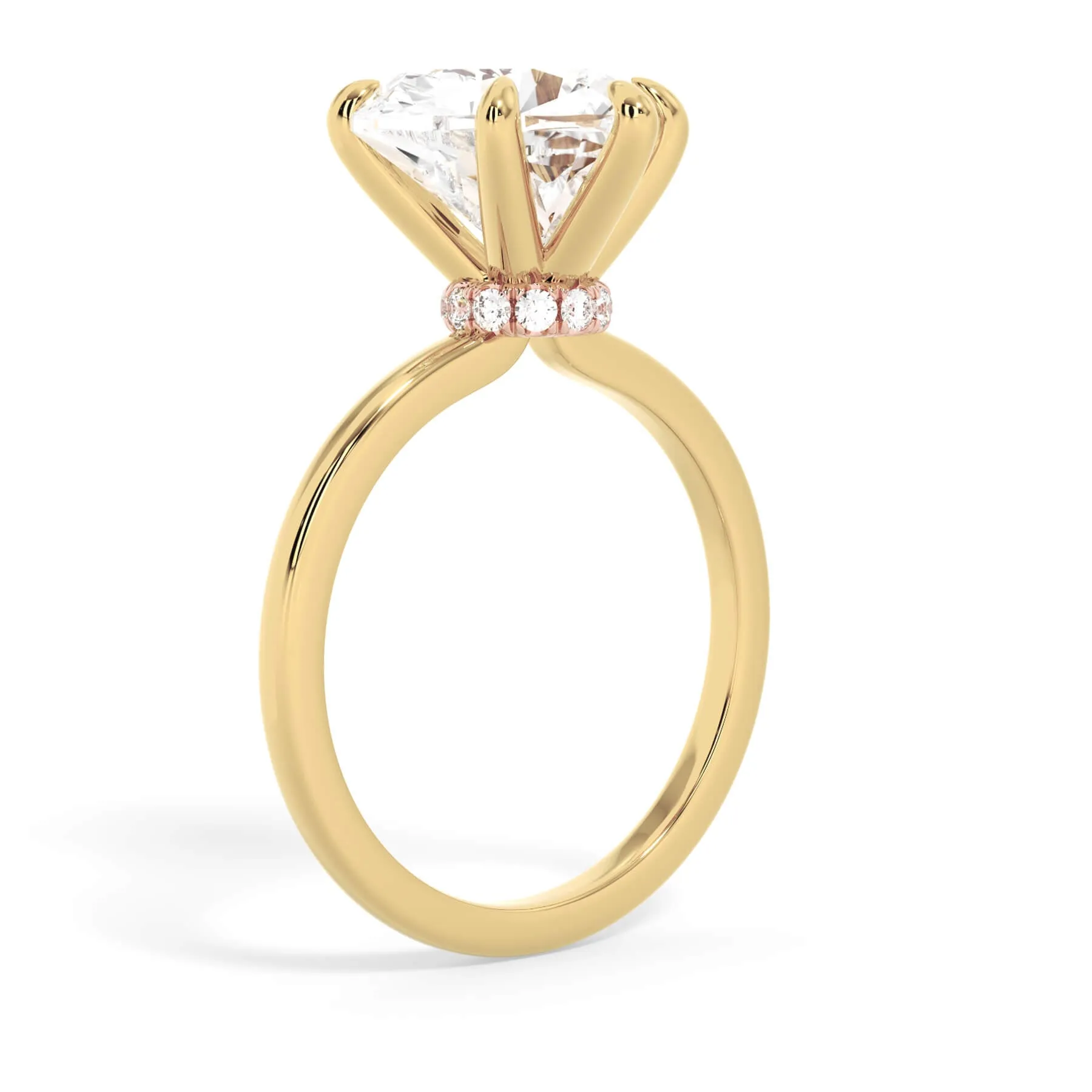 Under Halo Diamond Wrap Engagement Ring - Rose Gold Wrap
