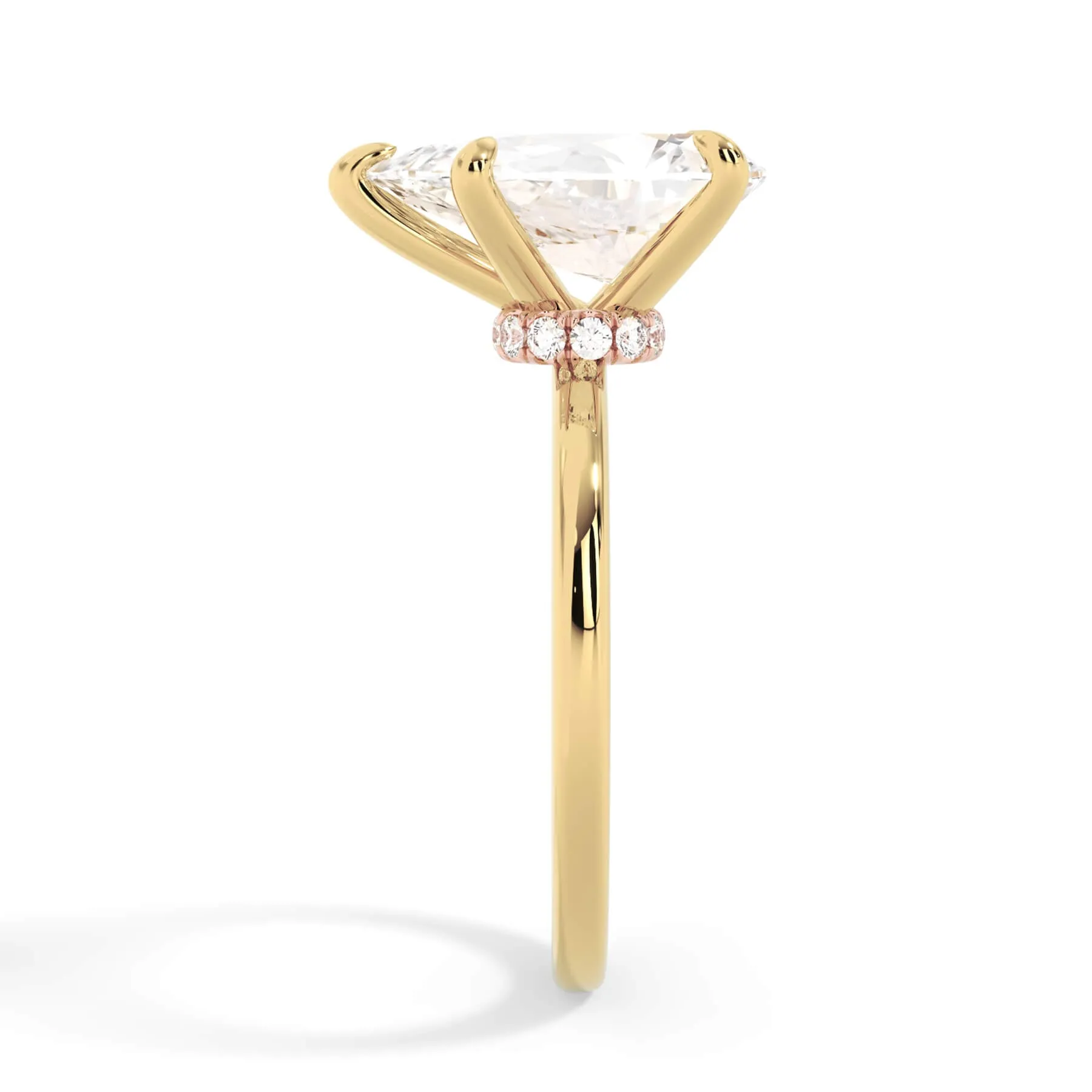 Under Halo Diamond Wrap Engagement Ring - Rose Gold Wrap