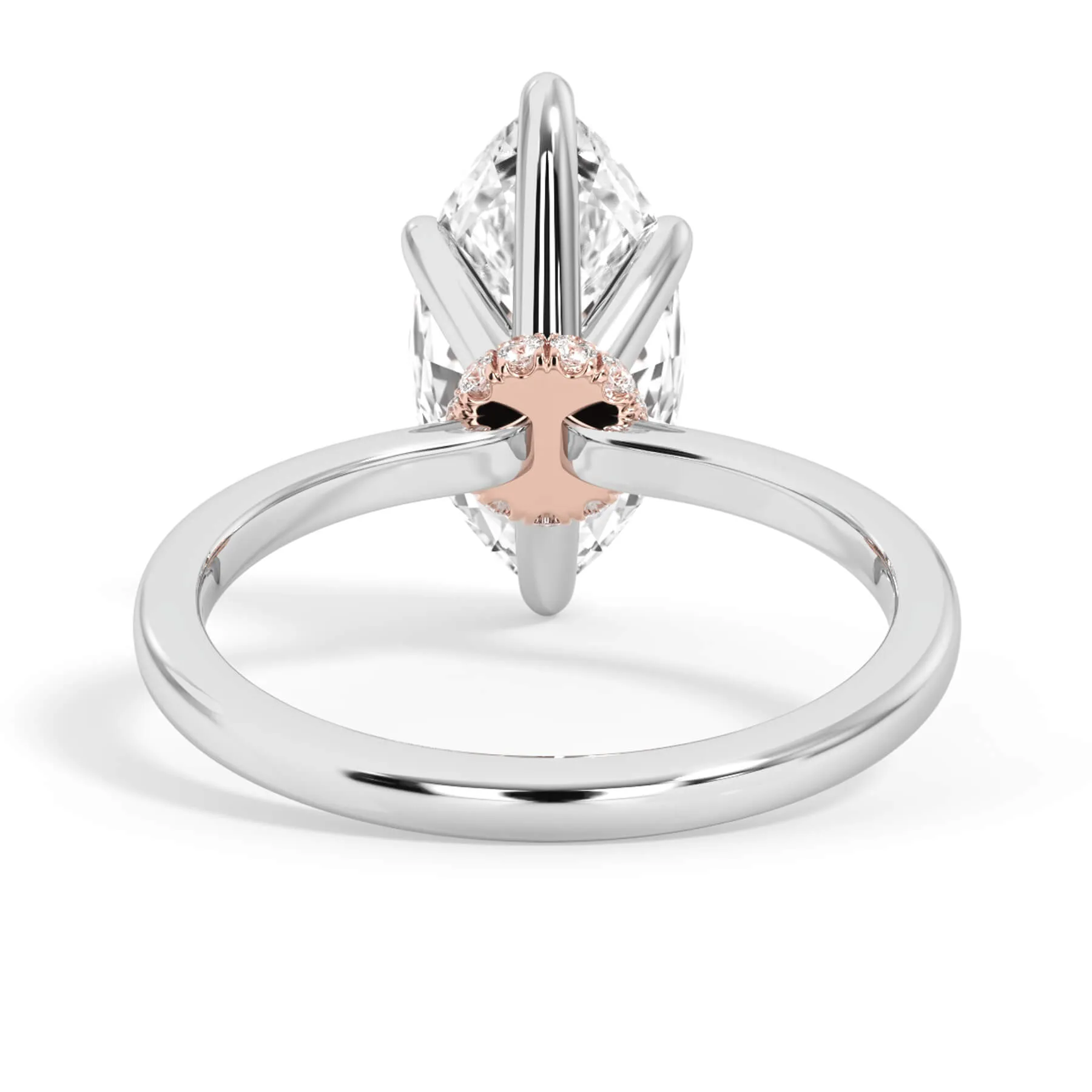 Under Halo Diamond Wrap Engagement Ring - Rose Gold Wrap