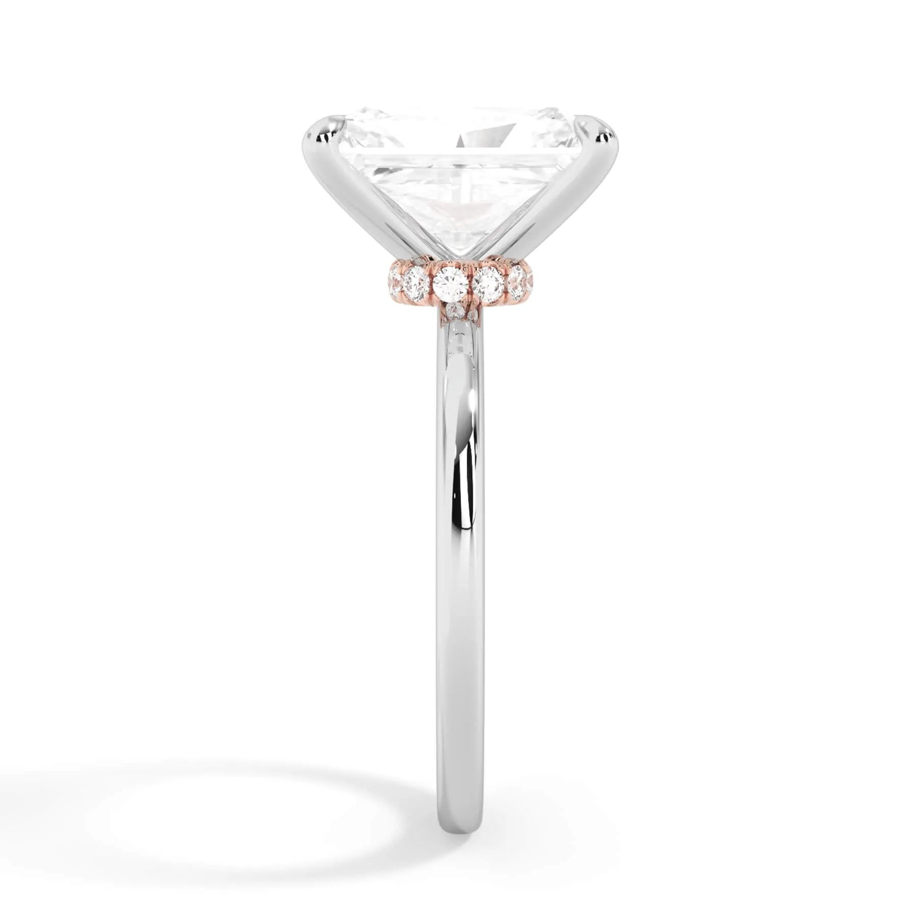 Under Halo Diamond Wrap Engagement Ring - Rose Gold Wrap