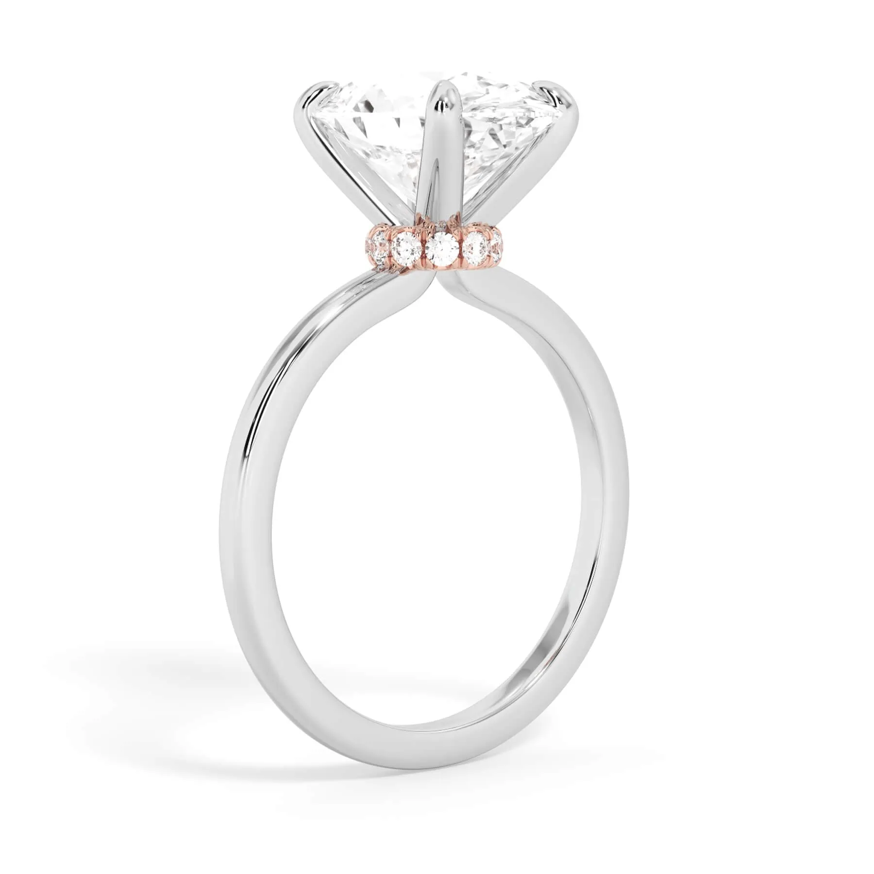 Under Halo Diamond Wrap Engagement Ring - Rose Gold Wrap
